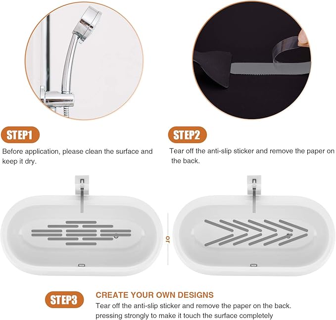 Anti Slip Shower Stickers, Safety Bathtub Strips Adhesive Decals with Premium Scraper for Bath Tub Shower Stairs Ladders Boats
