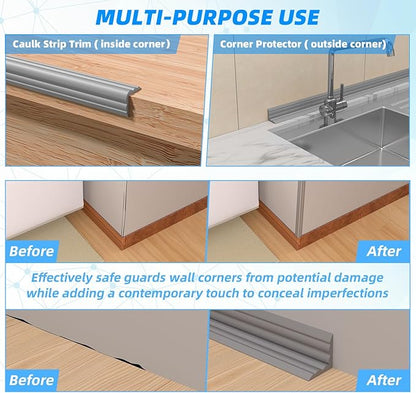 10FT Flexible Wall Corner Protector Moulding Trim, Peel and Stick Inside & Outside Wall Corner Guards Edge Protector,Self Adhesive Molding Trim Strip for Edge Ceiling