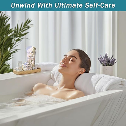 Spa Baskets For Women - Luxury Bath Set With Jasmine & Lavender - Spa Kit Includes Wash, Bubble Bath, Lotion, Bath Salts, Body Scrub, Hand Cream, Shower Puff, Bathbombs, Soap and Towel