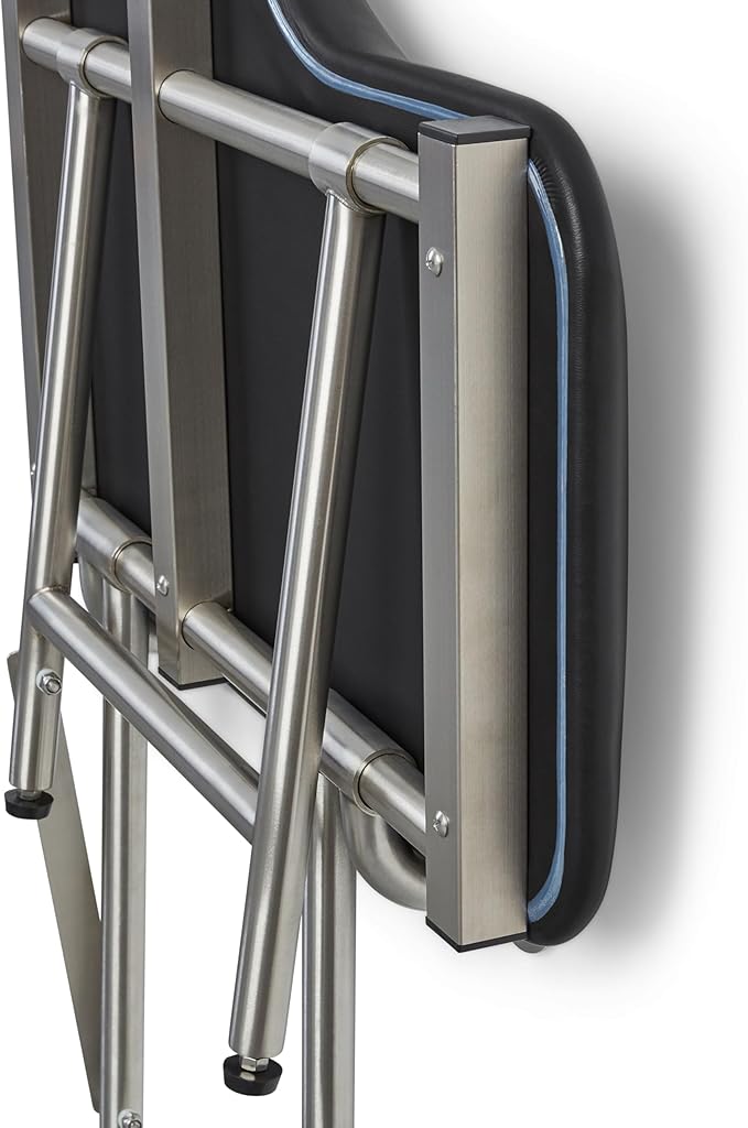 28" x 22.5" Black Padded Wall Mount Folding Right-Handed Transfer Bench Shower Seat with Legs, ADA Compliant