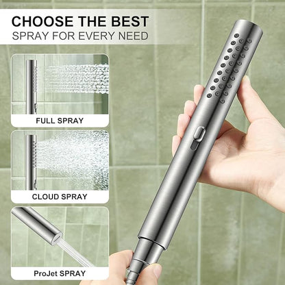 KENES Square Rainfall Shower System Faucet Set, Brushed Nickel Rain Shower Head and Handle Set, 10 Inch Stainless Shower Head with Handheld Spray (Shower Valve Included), LJ-6026A