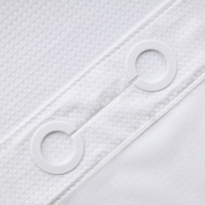 River Dream Stall Heavyweight No Hooks Required Dotted Waffle Weave Shower Curtain with Snap in Liner- 54W x 80H,Hotel Grade,Spa Like Bath Curtain,White