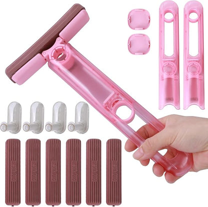 mini Foldable Desktop mop,mini mop for Kitchen Counter,Wet and Dry Use Cleaning System, Also Suitable for bathrooms, Living Rooms, etc.(6 Soft Mop Head + 2 Squeeze Handle+ 4 Hooks)