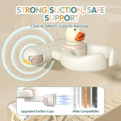 Baby Bath Stand-Baby Shower Stand Duck with Strong Suction Cups. Foldable Adjustable Bath Support for Infants Toddlers 8-36 Months, Babies Shower Gifts Soporte para Bañera de Bebé Toddler Bath Helper