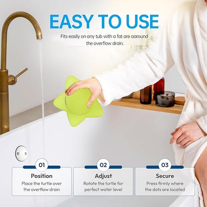 Silicone Bathtub Overflow Drain Cover,Soak Drain Cover Plug with Suction Cups,Essential for Soaking Ladies, Soak Bathtub Overflow Drain Cover,Raise The Water Level