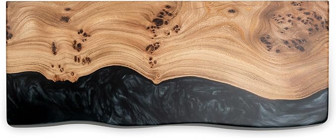 RWA Live Edge Floating Shelf – Unique Wood Floating Shelf for Wall Decor, Living Room, Bedroom, or Bathroom – Stylish Decorative Wall Shelves for Home & Office (Live Edge, Black - 12x6)