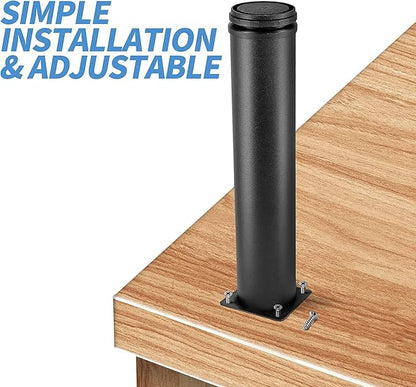 12 Inch Metal Furniture Legs Stainless Steel Adjustable Legs Black Metal Legs Round Cabinet Legs for Coffee Table Cabinet Desk Sofa Shelves, Pack of 4