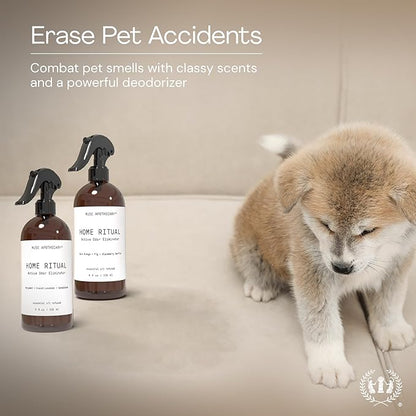 Muse Apothecary Home Ritual Active Odor Eliminator Spray - Furniture Deodorizer Spray & Bathroom Odor Eliminator for Home - Essential Oil Air Freshener - 8oz, Tonka Bean + Amber + Warm Cedarwood, 2
