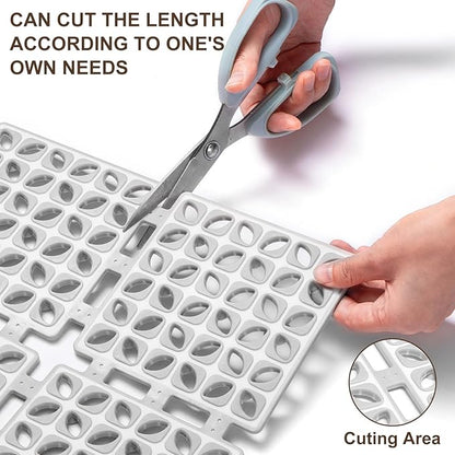 Shower Mat Non Slip，24"X24" Bathtub Mat Non Slip Square Shower Mats for Inside Shower with Drain Holes Suction Cups, Quick Drain, TPE Shower Floor Mat for Elderly & Kids (Light Gray)