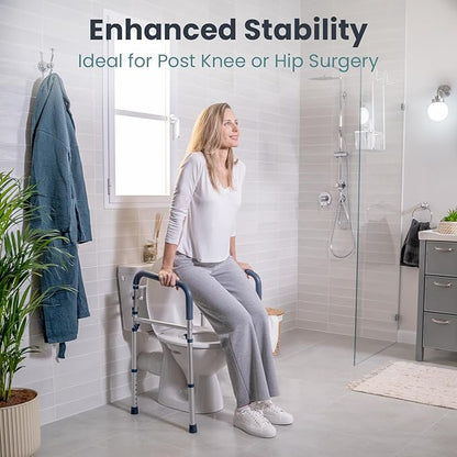 PELEGON Toilet Safety Rails (350 lb) - Adjustable Toilet Safety Frame & Rails, Toilet Safety Rail for Elderly Adults, Toilet Handles for Seniors, Toilet Bars for Elderly & Handicap