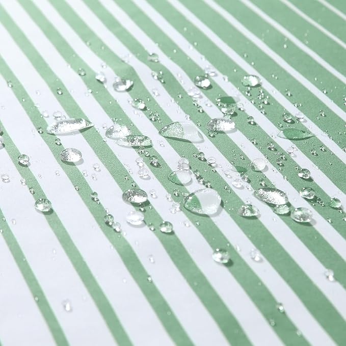 90 Inch Green Shower Curtain, Extra Long Sage Green and White Gradient Vertical Stripe Waterproof Polyester Shower Curtains for Bathroom, 72x90 Inches