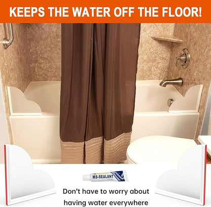Shower Corner Water Guard, Large Size Tub Shower Water Guard, Shower Splash Guards,Bathtub Splash Guard Self-Adhesive Tub Guards to Keep Water in Tub (2pcs)