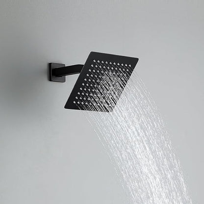 JOYWELL Bathtub Shower System Matte Black with 8 Inch Shower Head and Handheld Shower Tub Faucet Combo