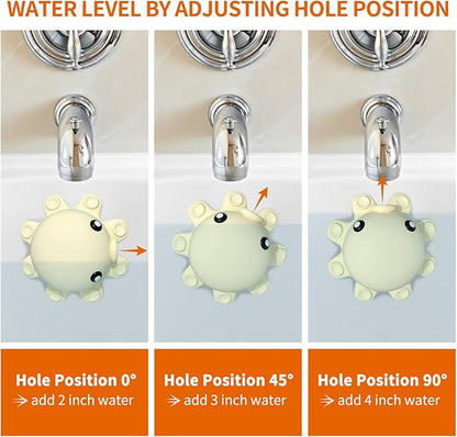 Bathtub Overflow Drain Cover - Tub Soak Bath Cover, Adds Inches of Water for Deeper Bath (White)