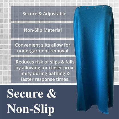 Dignity Bath & Spa Bathing Cover Up for Elderly, Senior & Disabled Men | Provides Privacy & Helps Caregivers with Bathing | Secure & Adjustable | Lightweight, Quick Drying & Non Slip (Men's S/M)