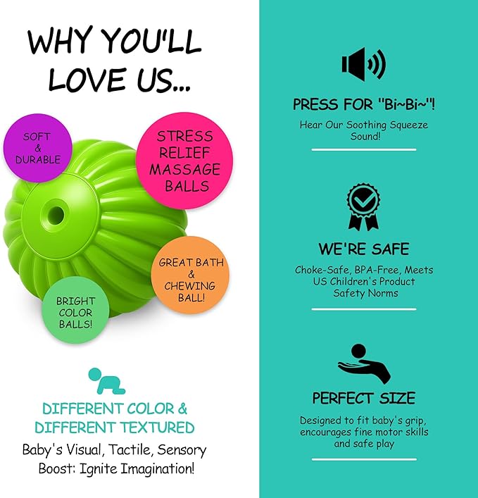 Multicolored Soft Balls for Babies – Textured Montessori Toys for Infant Development