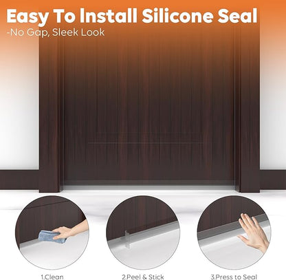 T-Shaped Silicone Door Weather Stripping for Side, 1.97 in x 20 Ft Door Draft Stopper Shower Seal Strip for Door Frame & Windows and Shower Sweep Gaps(Clear)