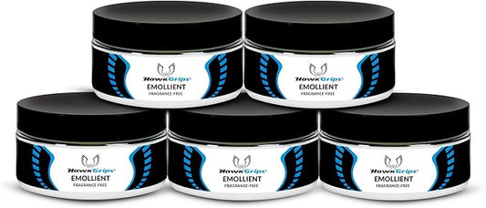HawkGrips 8oz Massage Emollient, Unscented, Emollient for IASTM and Massage, Soft Tissue Mobilization & Lubrication for Massage Therapy, Shea Butter, Oil Based, Vegan, Cream Alternative, Pack of 5