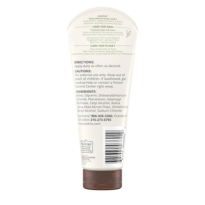 Aveeno Daily Moisturizing Body Lotion, Gentle Lotion Nourishes Dry Skin with Moisture, Sooth-ing Prebiotic Oat, Fragrance-Free, Non-Comedogenic, Travel-Size, 2.5 fl. oz, 3 Pack