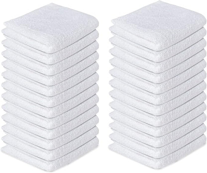 Softolle 100% Cotton Washcloths 60 Pack (12x12 Inches) Soft, Highly Absorbent Washcloth, Face Towels, Wash Cloths for Face, Ring Spun, Bulk Pack (White)