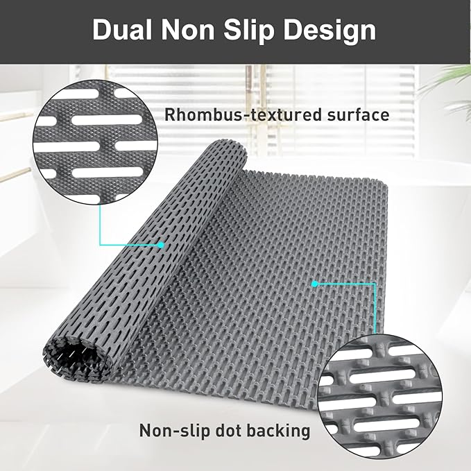 Non Slip Shower Mat: 35"x24" Extra Large Shower Mats for Inside Shower,Trimmable PVC Anti Slip Shower Stall Mats, No Odor, Quick Drying Shower Mats for Floor, Bathroom, Home, Kitchen, Hotel
