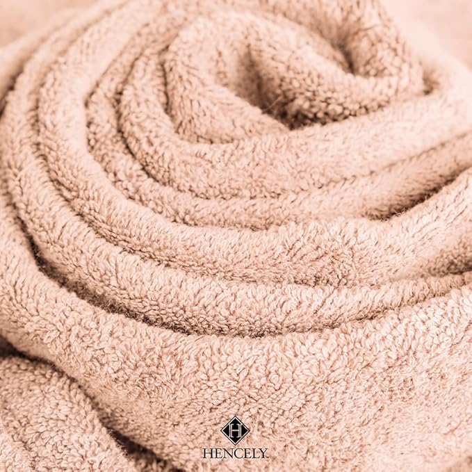 Hencely Premium 6-Pack Washcloths 12x12 Inches Soft Turkish Cotton High Absorbent and Quick Dry Dishtowel for Kitchen and Bath (Wash Cloth 6 Pack, Peach)