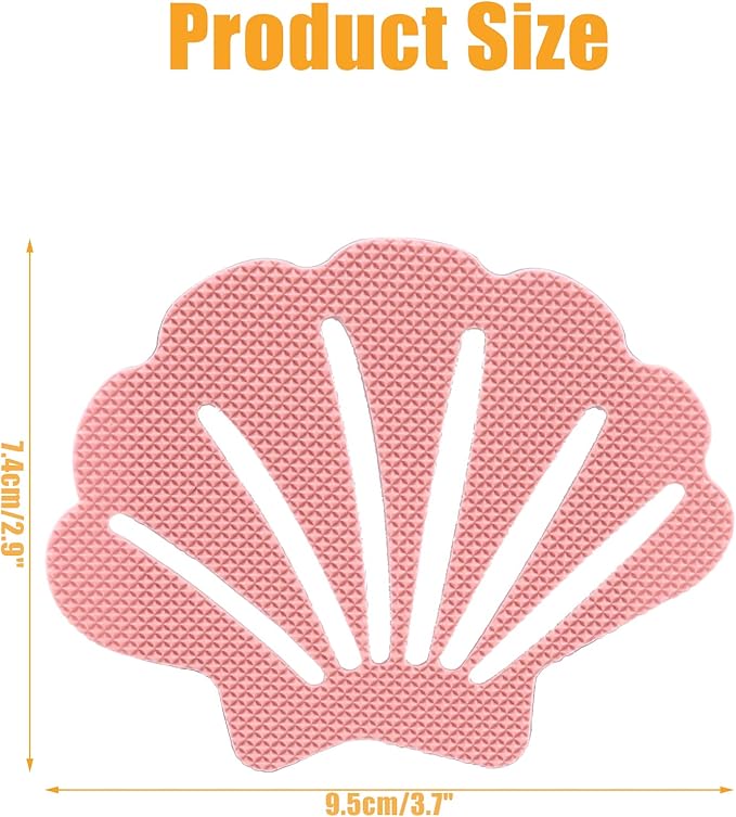 Bathtub Stickers Non Slip, Shell Shaped Tubs Safety Shower Treads, Adhesive Sticker for Bathroom Bathtub, Shower Floor,Pink(12Pcs)