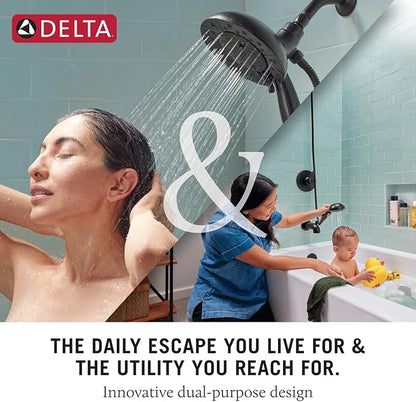 Delta Faucet Albion 14 Series Single-Handle Tub and Shower Faucet Set, Brushed Nickel Shower Trim with In2ition 2-in-1 Dual Shower Head, Spotshield Brushed Nickel T144855-SP-I (Valve Not Included)