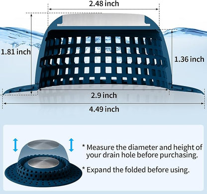 Shower Drain Hair Catcher Bathtub Drain Cover Shower Protector for Pop-Up & Regular Drains