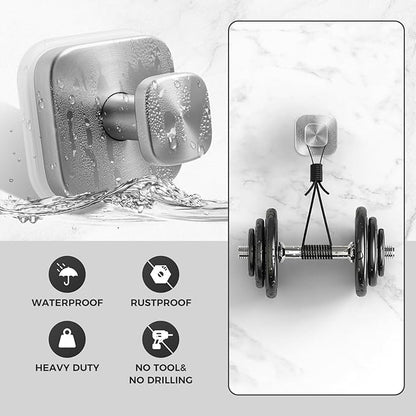 Shower Hooks for Inside Shower,Reusable Suction Cup Hooks for Glass Window,Mirror,Removable Towel Hooks for Bathroom,2 Pack(Silver)