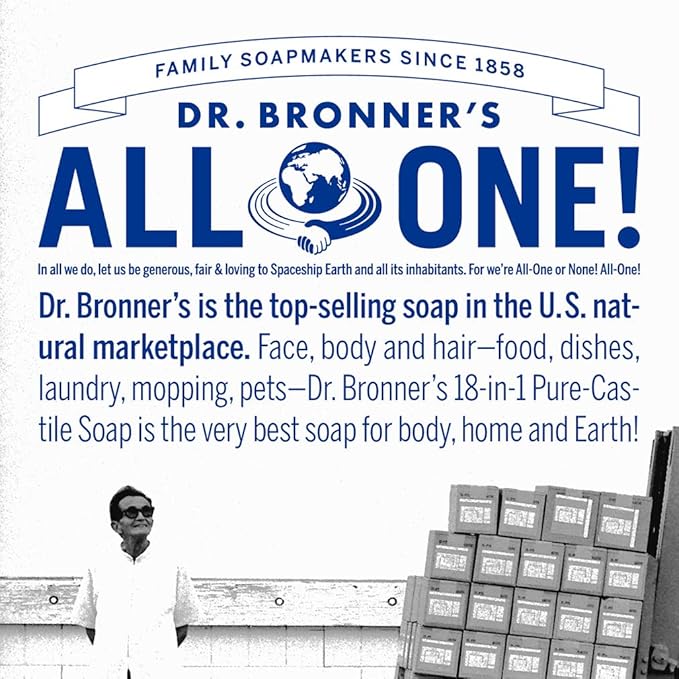 Dr. Bronner's - Pure-Castile Liquid Soap (Citrus, 8 ounce) - Made with Organic Oils, 18-in-1 Uses: Face, Body, Hair, Laundry, Pets and Dishes, Concentrated, Vegan, Non-GMO