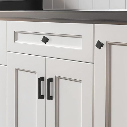 Ravinte Hardware 15 Pack Kitchen Cabinet Pulls Square Drawer Single Hole Handles Matte Black for Cupboard Gold Dresser Solid