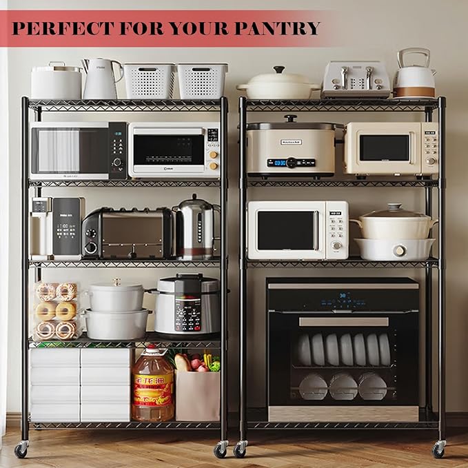 2560LBS Storage Shelves 59"W Metal Shelving Unit 4 Tier Wire Shelving Commercial Adjustable Garage Shelving Heavy Duty for Storage Rack for Pantry, Garage, Kitchen, 59" W x 19.5" D x 62.3" H