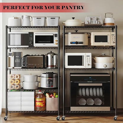 2560LBS Storage Shelves 59"W Metal Shelving Unit 4 Tier Wire Shelving Commercial Adjustable Garage Shelving Heavy Duty for Storage Rack for Pantry, Garage, Kitchen, 59" W x 19.5" D x 62.3" H