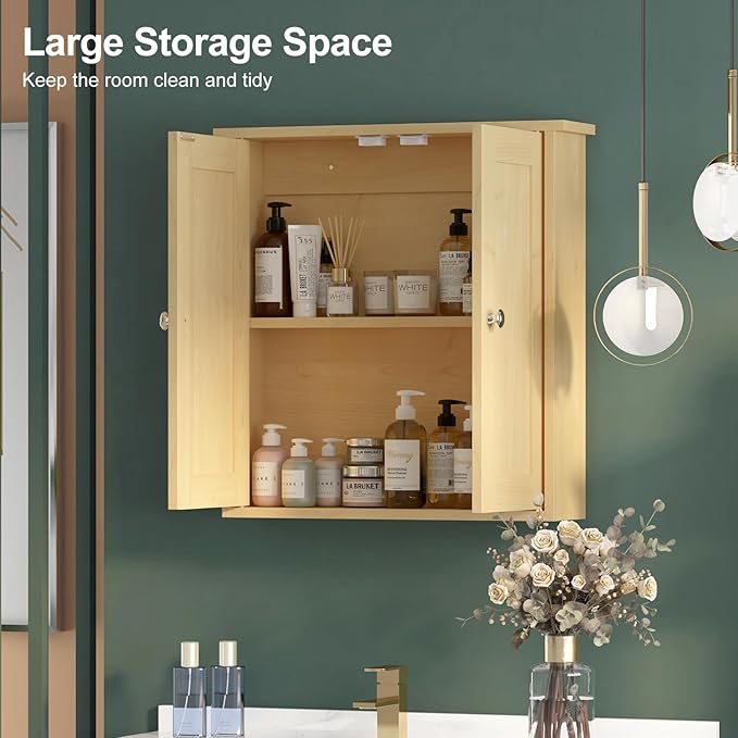 Bathroom Wall Cabinet,Medicine Cabinets for Bathroom Cabinet Wall Mounted,Medicine Cabinet Over Toilet Storage Cabinet,Surface Mount Medicine Cabinet for Laundry Room,Kitchen,22x23