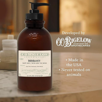 C.O. Bigelow Bergamot Hand Wash, Iconic Collection Liquid Hand Soap with Shea Butter, Glycerin, Aloe Vera, 10.5 Fl Oz