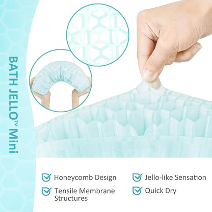 Sunlit Bath Jello Mini Gel Bath Pillows, Lumbar Pillow for Bathtub, Back Support Pillow, Gel Pillow with Non-Slip Suction Cups for Lumbar, Back Rest Support, Ice Blue
