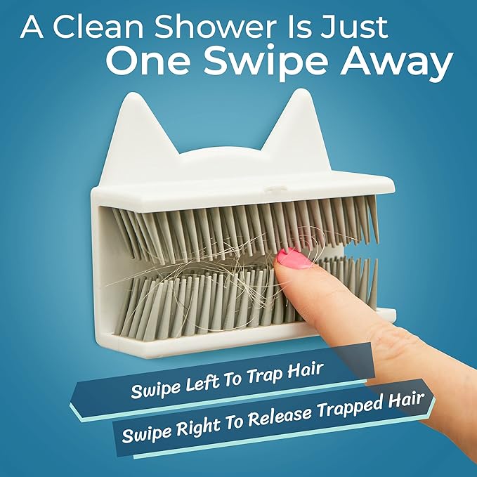 Shower Hair Catcher for Wall – Hair Collector for Shower & Tub, Shower Hair Trap Keeps Loose Hair Off Shower Wall & Out of Drain, Reusable Hair Catcher for Shower Wall, 3M Adhesive