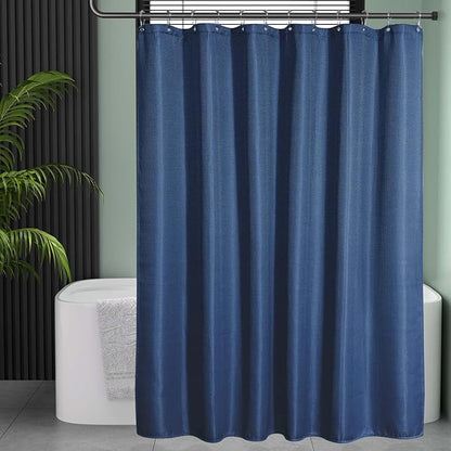 AmazerBath Waffle Shower Curtain Heavy Duty 240GSM, Navy Blue Shower Curtain Fabric Waffle Textured, Hotel Quality, Bathroom Shower Curtains, 72 x 72 Inches
