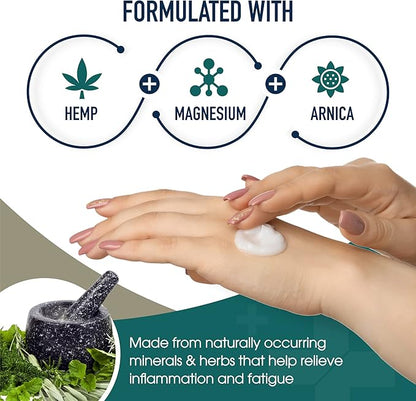 MARS WELLNESS MG+ Hemp Pain Cream (4 oz) - Magnesium & Arnica Cream - 5 Pack