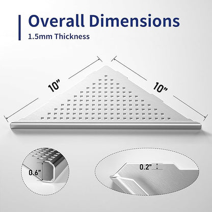 Corner Shower Shelf 2 Pack, 304 Stainless Steel Grout in Shelves for Bathroom, 10'' Recessed Shelf Rack for Tiled Wall, No Drilling Needed (10'', Silver)