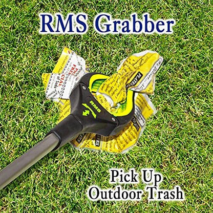 RMS 2-Pack 32 Inch Extra Long Grabber Reacher with Rotating Jaw - Mobility Aid Reaching Assist Tool (Yellow)