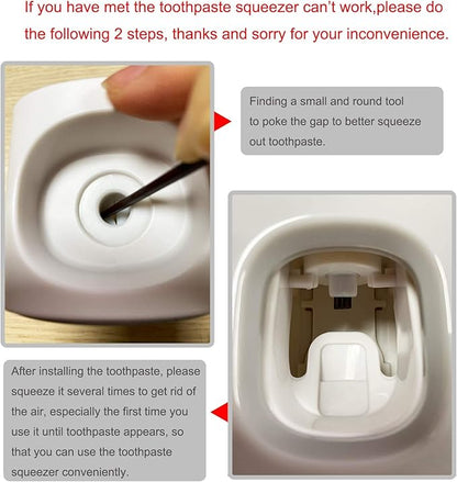 MOPMS Toothpaste Dispenser Wall Mounted for Bathroom Automatic Toothpaste Squeezer for Kids and Adult (Black-1Pcs)