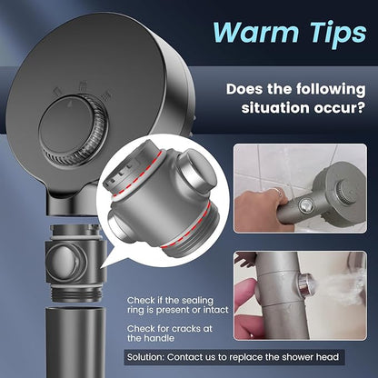 Filtered Shower Head with Handheld, High Pressure 4 Spray Mode Showerhead with Filters, Water Softener Filter Beads for Hard Water with ON/OFF Switch for Pets - Remove Chlorine (Gray)