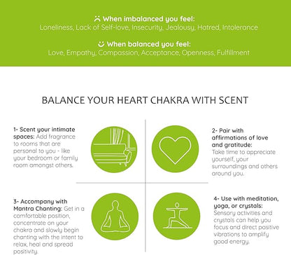 Aromafume Heart Chakra Natural Mist 100ml/3.3 fl oz | Anahata | Aromatherapy Spray for Chakra Balance | Rose & Bergamot Extracts | Essential Oil Spray for Meditation, Yoga, Reiki