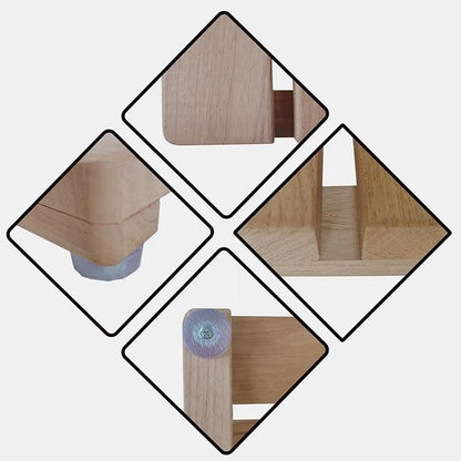 Teak Wood Shower Mat, Non-Slip Bathroom Floor Mat with Silicone Pads, 20.7x14.9 Inch, Water-Resistant for Indoor Outdoor Use, Natural Wood Bath Mat for Shower, Sauna, Pool
