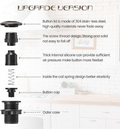 Garbage Disposal Air Switch Kit Sink Top Waste Disposal Stainless Steel Oil Rubbed Bronze On/Off Air Button Food and Waste Disposals Part by Etoolcity, UL Listed