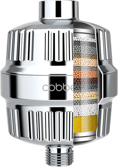 Cobbe HD HEAVY DUTY High Output Shower Filter – 99% REMOVAL Shower Head Filter for Hard Water, Heavy Metals, Chlorine and Harmful Substance, Improve your skin and hair - Chrome