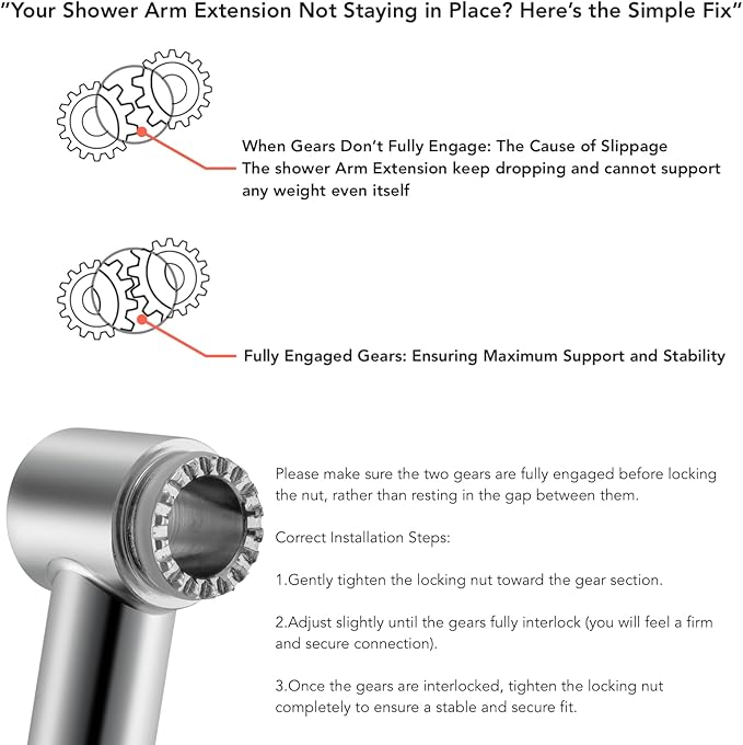11 Inch Adjustable Shower Head Extension Arm With Locking Set Screw, Singing Rain Brass Matt Black Angle Height Adjustable, Easy To Install, G1/2 Universal Connector Compatible (Matt Black)