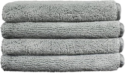 Eurow Microfiber Washcloths, Ultra Soft, Super Absorbent, Fast Drying, Hypoallergenic, Gentle on Skin, Machine Washable Face & Body Cloths,13 x 13 in, 4-Pack, Gray